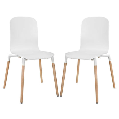Modway Stack Dining Chairs Wood Set of 2 FredCo
