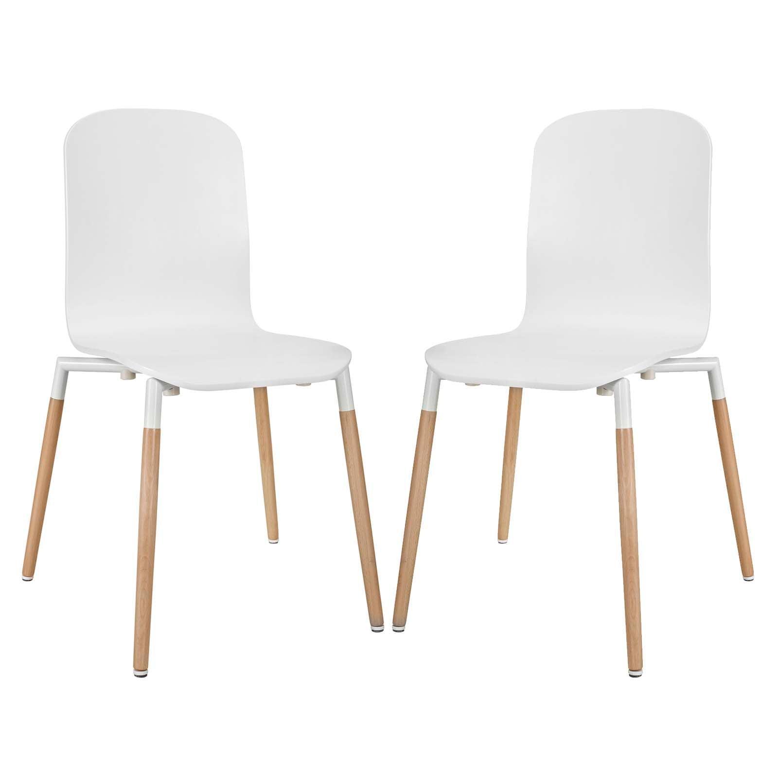 Modway Stack Dining Chairs Wood Set of 2 FredCo