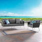 Modway Stance 2 Piece Outdoor Patio Aluminum Sectional Sofa Set FredCo
