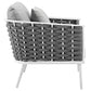 Modway Stance 2 Piece Outdoor Patio Aluminum Sectional Sofa Set FredCo
