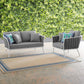 Modway Stance 2 Piece Outdoor Patio Aluminum Sectional Sofa Set, EEI-3169 FredCo