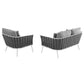 Modway Stance 2 Piece Outdoor Patio Aluminum Sectional Sofa Set, EEI-3169 FredCo