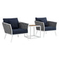 Modway Stance 3 Piece Outdoor Patio Aluminum Sectional Sofa Set FredCo