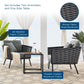 Modway Stance 3 Piece Outdoor Patio Aluminum Sectional Sofa Set FredCo