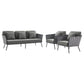 Modway Stance 3 Piece Outdoor Patio Aluminum Sectional Sofa Set, EEI-3165 FredCo