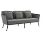 Modway Stance 3 Piece Outdoor Patio Aluminum Sectional Sofa Set, EEI-3165 FredCo