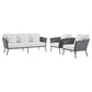 Modway Stance 3 Piece Outdoor Patio Aluminum Sectional Sofa Set, EEI-3165 FredCo