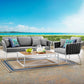 Modway Stance 3 Piece Outdoor Patio Aluminum Sectional Sofa Set, EEI-3166 FredCo