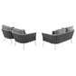 Modway Stance 3 Piece Outdoor Patio Aluminum Sectional Sofa Set, EEI-3170 FredCo