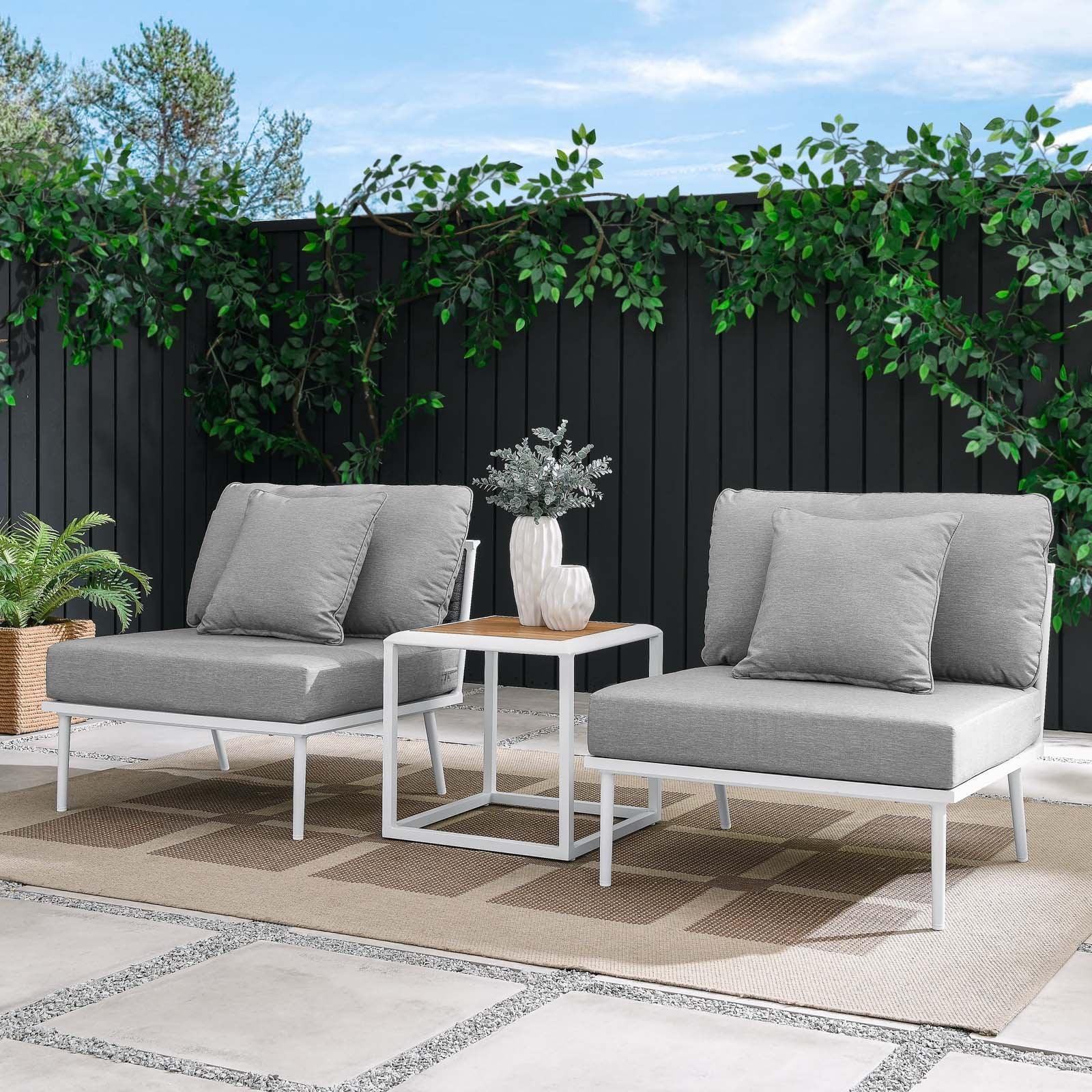 Modway Stance 3 Piece Outdoor Patio Aluminum Set FredCo