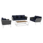 Modway Stance 4 Piece Outdoor Patio Aluminum Sectional Sofa Set FredCo