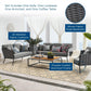 Modway Stance 4 Piece Outdoor Patio Aluminum Sectional Sofa Set FredCo