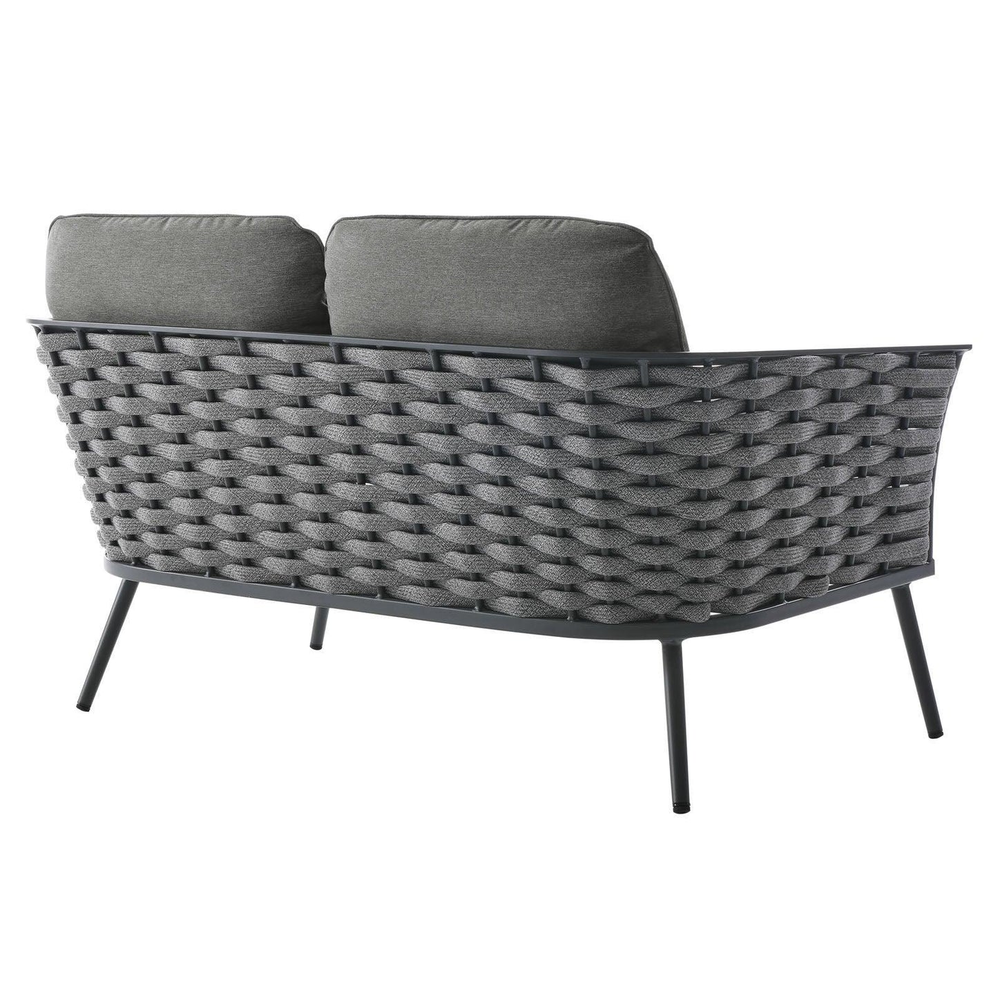 Modway Stance 4 Piece Outdoor Patio Aluminum Sectional Sofa Set FredCo