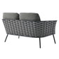 Modway Stance 4 Piece Outdoor Patio Aluminum Sectional Sofa Set FredCo