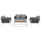 Modway Stance 4 Piece Outdoor Patio Aluminum Sectional Sofa Set, EEI-3172 FredCo