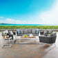 Modway Stance 5 Piece Outdoor Patio Aluminum Sectional Sofa Set FredCo