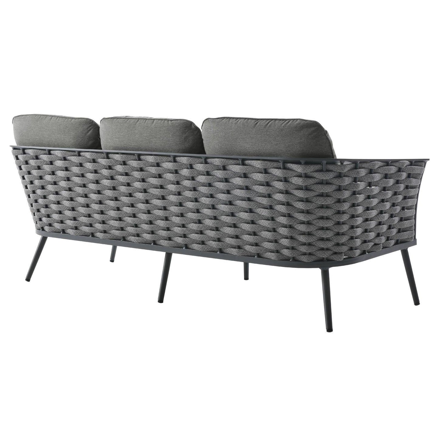 Modway Stance 6 Piece Outdoor Patio Aluminum Sectional Sofa Set FredCo