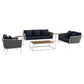 Modway Stance 6 Piece Outdoor Patio Aluminum Sectional Sofa Set FredCo