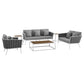 Modway Stance 6 Piece Outdoor Patio Aluminum Sectional Sofa Set FredCo