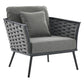 Modway Stance 6 Piece Outdoor Patio Aluminum Sectional Sofa Set FredCo
