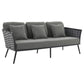 Modway Stance 6 Piece Outdoor Patio Aluminum Sectional Sofa Set FredCo