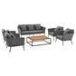 Modway Stance 6 Piece Outdoor Patio Aluminum Sectional Sofa Set, EEI-3168 FredCo