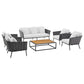 Modway Stance 6 Piece Outdoor Patio Aluminum Sectional Sofa Set, EEI-3168 FredCo