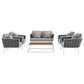 Modway Stance 6 Piece Outdoor Patio Aluminum Sectional Sofa Set, EEI-3173 FredCo