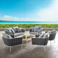 Modway Stance 6 Piece Outdoor Patio Aluminum Sectional Sofa Set, EEI-3173 FredCo
