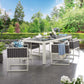 Modway Stance 7 Piece Outdoor Patio Aluminum Dining Set FredCo