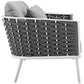 Modway Stance 7 Piece Outdoor Patio Aluminum Sectional Sofa Set FredCo
