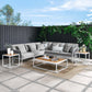 Modway Stance 8 Piece Outdoor Patio Aluminum Sectional Sofa Set FredCo