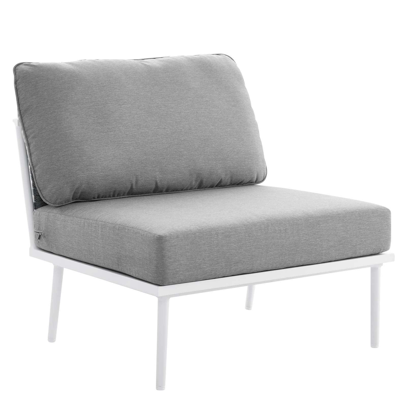 Modway Stance 9 Piece Aluminum Outdoor Patio Aluminum Sectional Sofa Set FredCo
