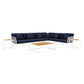 Modway Stance 9 Piece Aluminum Outdoor Patio Aluminum Sectional Sofa Set FredCo