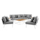 Modway Stance 9 Piece Aluminum Outdoor Patio Aluminum Sectional Sofa Set FredCo