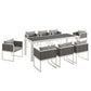 Modway Stance 9 Piece Outdoor Patio Aluminum Dining Set FredCo