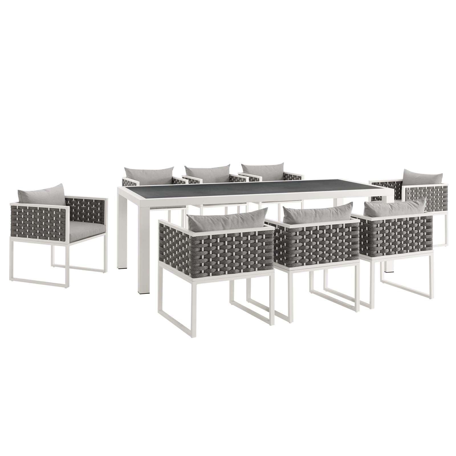 Modway Stance 9 Piece Outdoor Patio Aluminum Dining Set FredCo