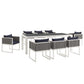 Modway Stance 9 Piece Outdoor Patio Aluminum Dining Set FredCo