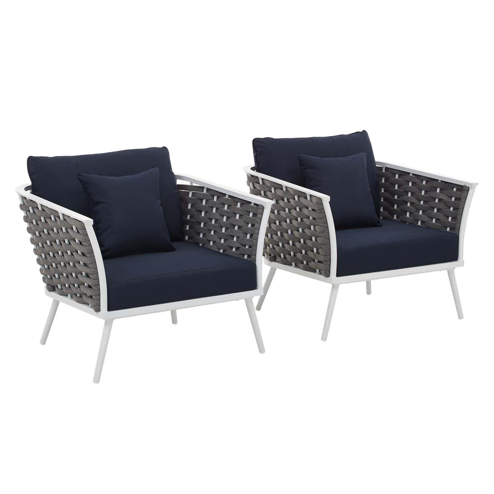 Modway Stance Armchair Outdoor Patio Aluminum Set of 2 FredCo