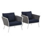 Modway Stance Armchair Outdoor Patio Aluminum Set of 2 FredCo