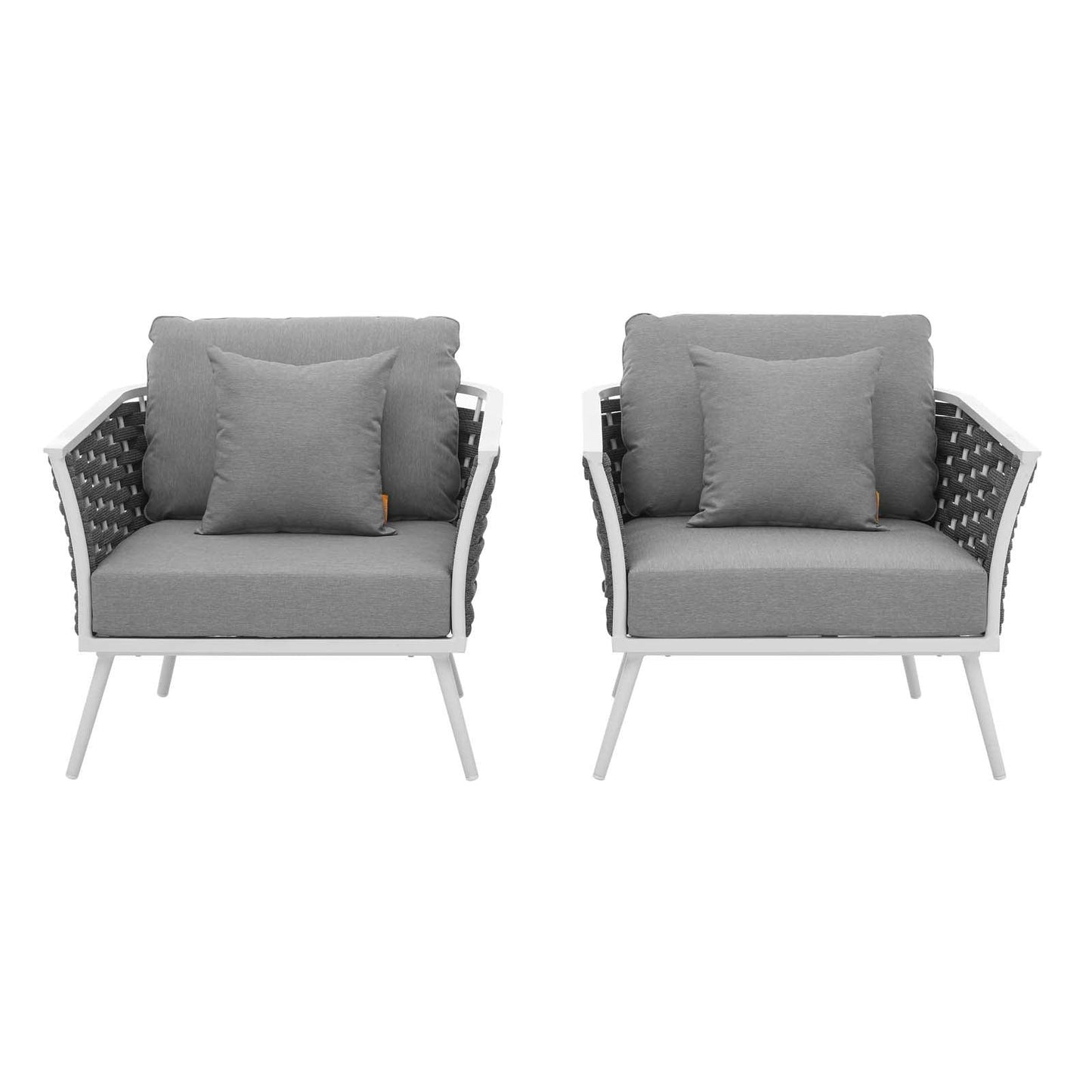 Modway Stance Armchair Outdoor Patio Aluminum Set of 2 FredCo