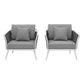 Modway Stance Armchair Outdoor Patio Aluminum Set of 2 FredCo