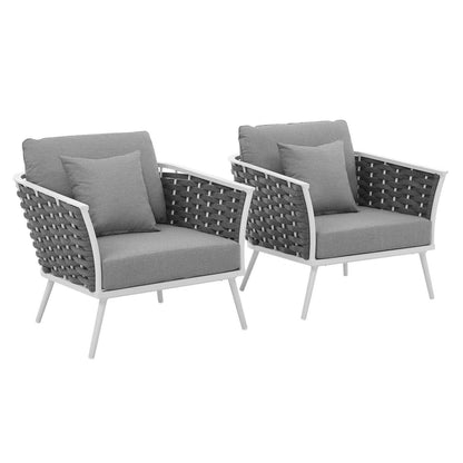 Modway Stance Armchair Outdoor Patio Aluminum Set of 2 FredCo