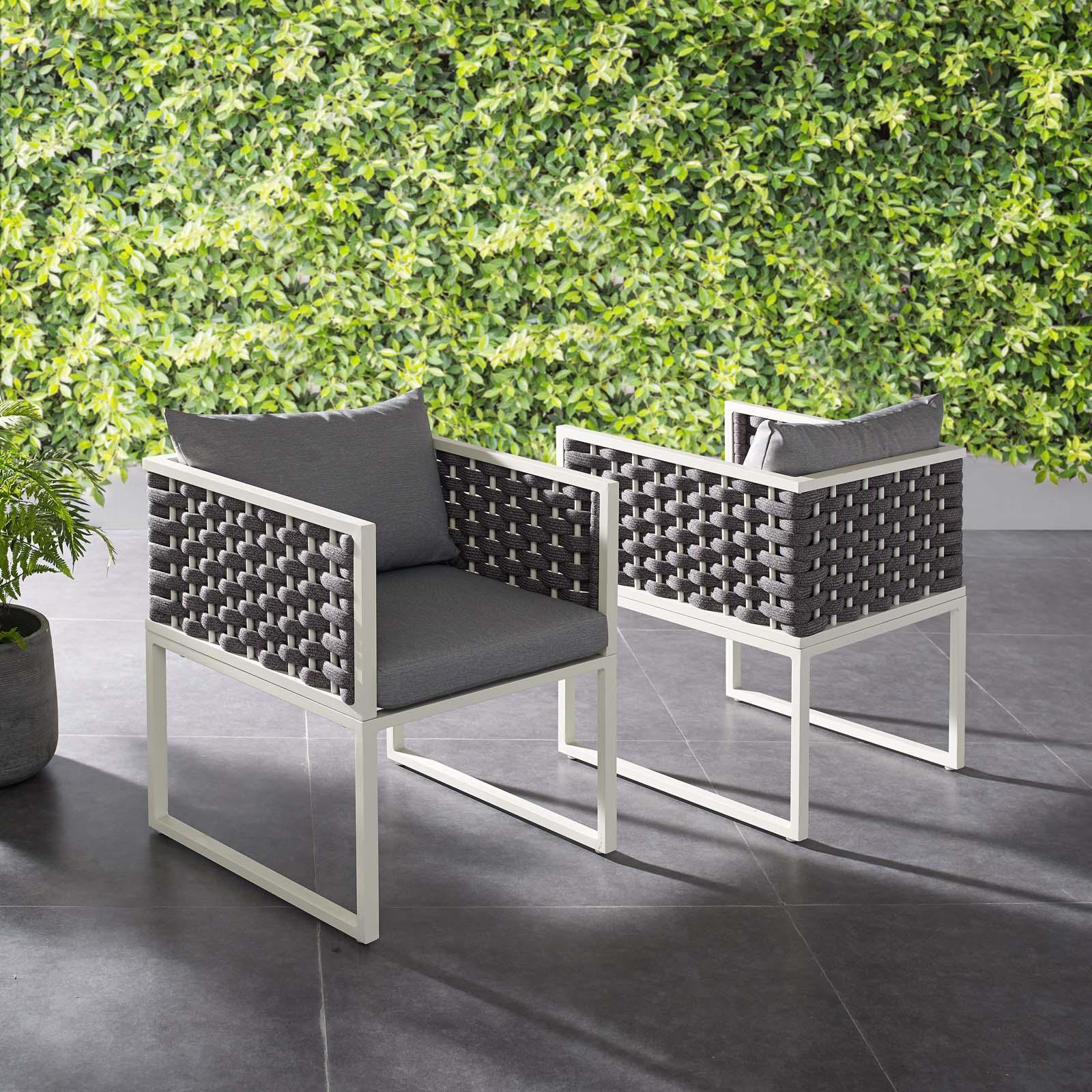 Modway Stance Dining Armchair Outdoor Patio Aluminum Set of 2 FredCo