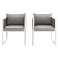 Modway Stance Dining Armchair Outdoor Patio Aluminum Set of 2 FredCo