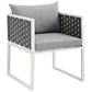 Modway Stance Dining Armchair Outdoor Patio Aluminum Set of 2 FredCo