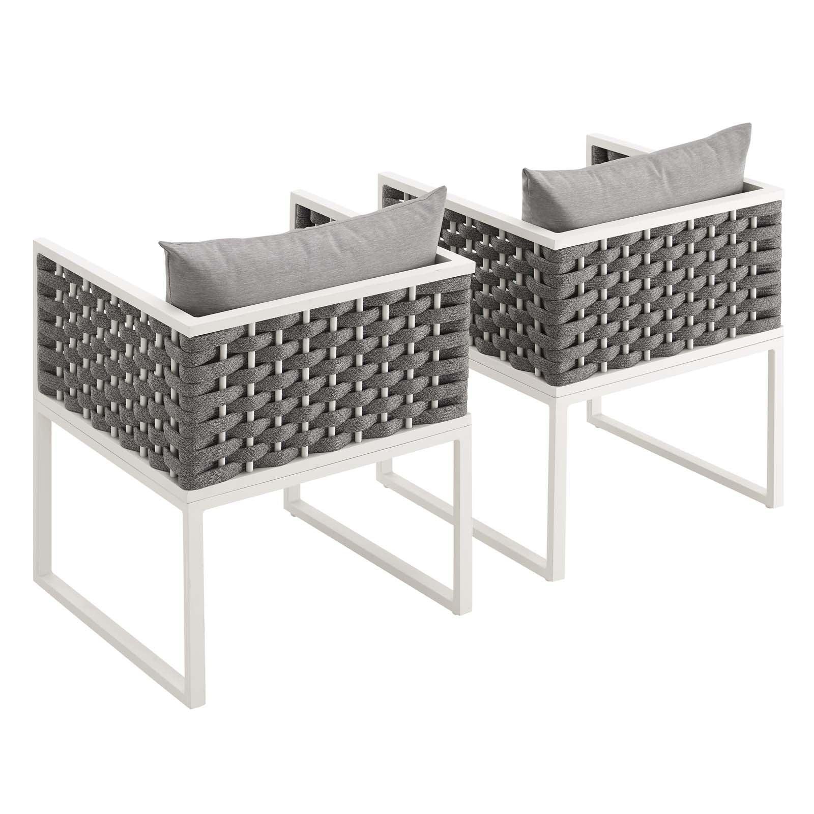 Modway Stance Dining Armchair Outdoor Patio Aluminum Set of 2 FredCo