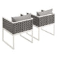 Modway Stance Dining Armchair Outdoor Patio Aluminum Set of 2 FredCo
