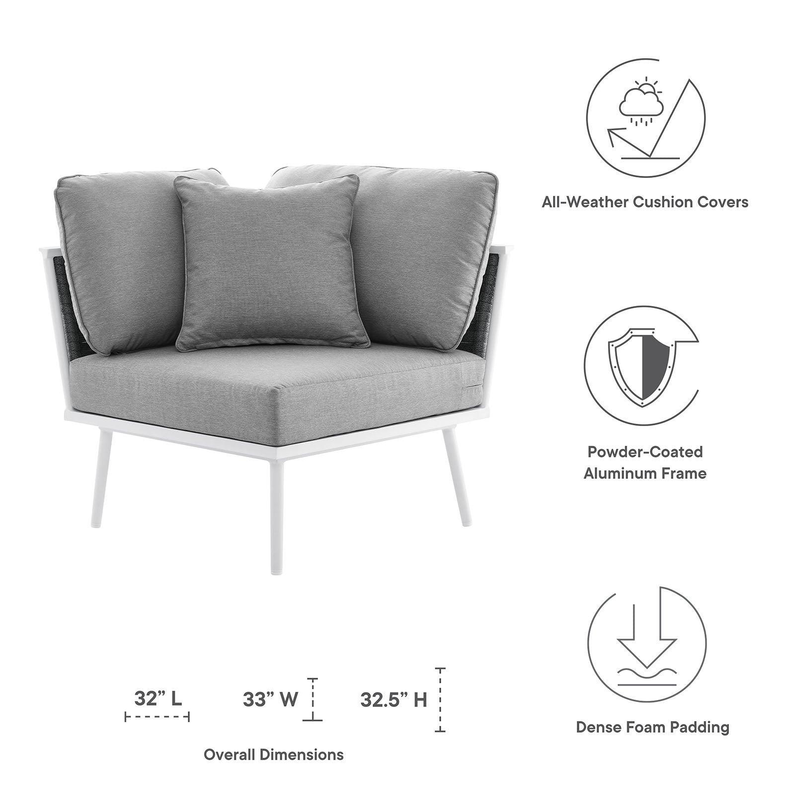 Modway Stance Outdoor Patio Aluminum Corner Chair FredCo