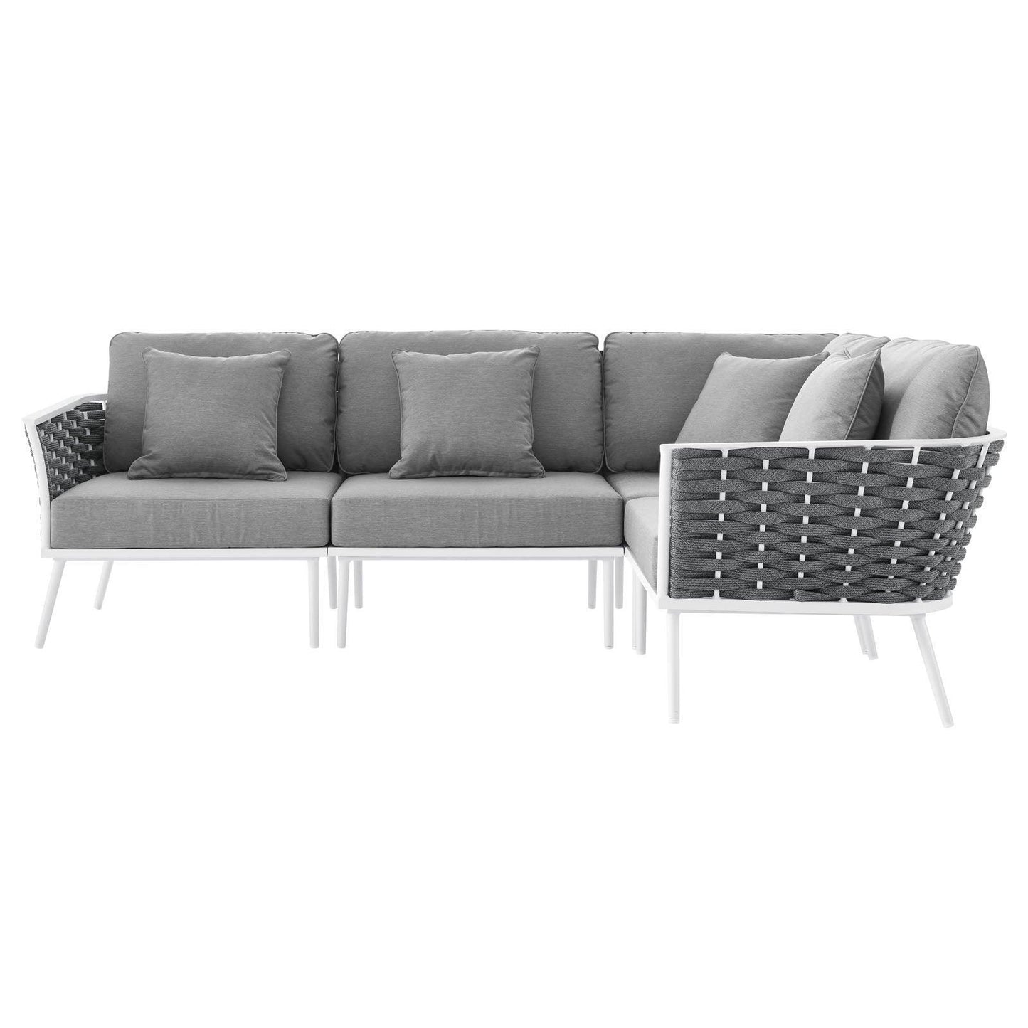 Modway Stance Outdoor Patio Aluminum Large Sectional Sofa FredCo